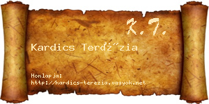 Kardics Terézia névjegykártya